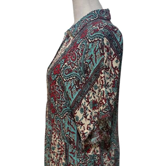 Anthropologie Uncle Frank Floral Frayed Hem Shirt Dress Size Small - Picture 5 of 8